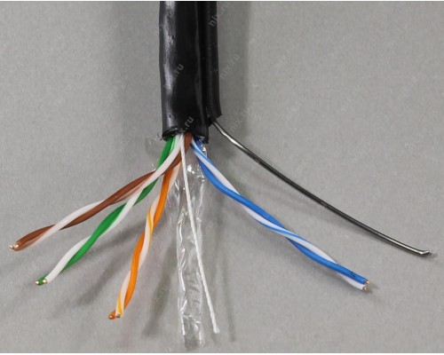 Кабель UTP Cat 5e BaseLevel BL-UTP04-5e-CU-PE, Cu, PVC, 4 пары, 24AWG(0.50мм), оболочка PVC, для внешней прокладки, бухта 305м, 1м