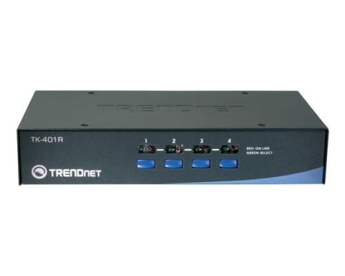 Переключатель KVM Trendnet TK-401R консоль (D-Sub+2x PS/2), 4x ПК (D-Sub+2x PS/2), 1U 19