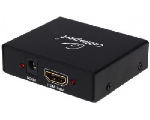 Разветвитель HDMI Cablexpert DSP-2PH4-003 1HDMI->2 Монитора, FullHD, 3D, v1.4 (цифровой широкополосный усилитель, максимальное двуканальное разрешение: до 3840x2160)