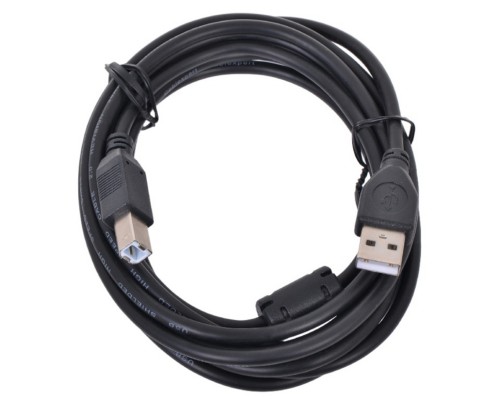 Кабель USB AM-BM Gembird CCF-USB2-AMBM-6 USB2.0, зол конт, черный, фер.фильтр, 1.8м