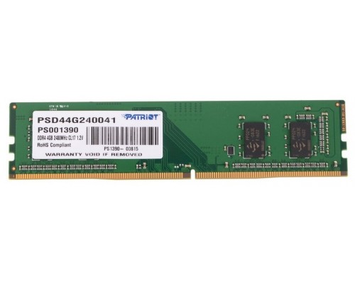 Модуль памяти DDR4 Patriot 4Gb 2400MHz CL17 DIMM 1,2v PSD44G240041 RTL