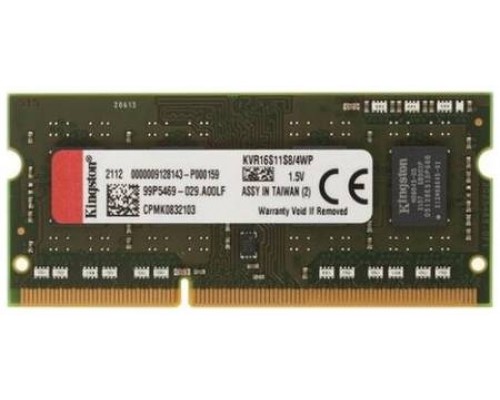 Модуль памяти DDR3 Kingston 4Gb 1600MHz CL11 SO-DIMM 1,5v ValueRAM KVR16S11S8/4WP RTL
