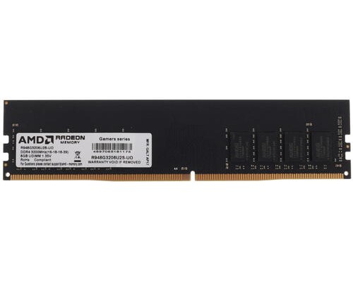 Модуль памяти DDR4 AMD Radeon 8Gb 3200MHz CL16 DIMM 1,2v R948G3206U2S-U R9 Gamers Series Black RTL