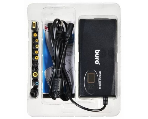 Блок питания для ноутбука Buro 90W BUM-1245M90 (универсальный ручной 12-24v, 8 переходников, USB) черный