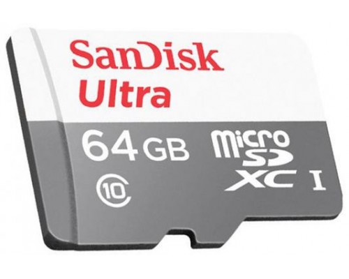 Карта памяти MicroSD 64Gb SanDisk Ultra SDSQUNR-064G-GN3MA MicroSDXC UHS-I Class 10 + адаптер SD запись/чтение - до 10/100 Мб/сек