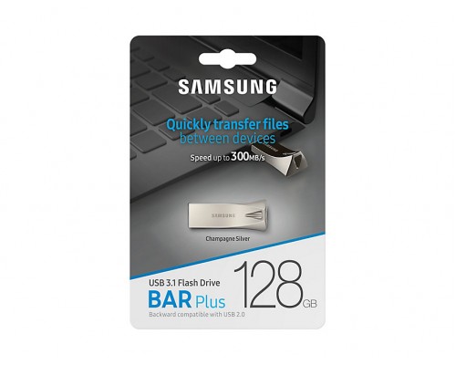 Флеш драйв Samsung 128Gb USB3.1 BAR Plus MUF-128BE3/APC, скорость запись/чтение - до 50/300MB/s