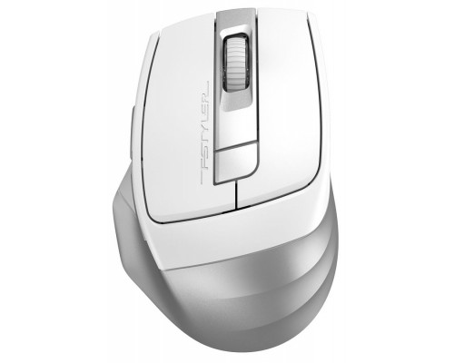 Мышь A4Tech Fstyler FB35 USB беспроводная опттческая, Bluetooth/2,4ГГц, 2000dpi, 5кн.+скр., серый-белый