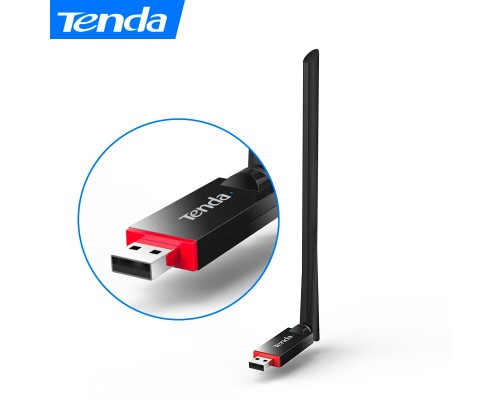 Адаптер Wi-Fi 802.11n Tenda U6, 300Мбит/с, USB, внешняя антенна 1х6 dBi