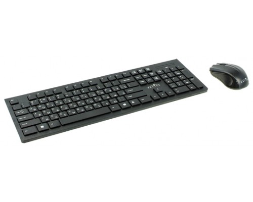 Клавиатура+мышь Oklick 250M, 2.4GHz, беспров. оптич. мышь 2кн+скр. 1200dpi, Slim, USB, черный
