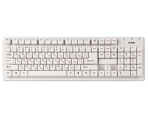Клавиатура Sven Standard 301 влагозащищенная USB белый