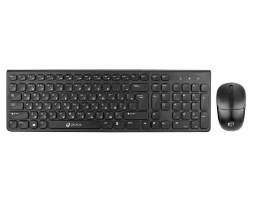 Клавиатура+мышь Oklick 220M, 2.4GHz, беспров. оптич. мышь 2кн+скр. 1000dpi, USB, черный