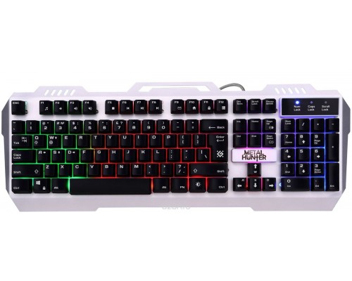 Клавиатура Defender Metal Hunter GK-140L, игровая, RGB подсветка, металлический корпус, USB, черный (45140)