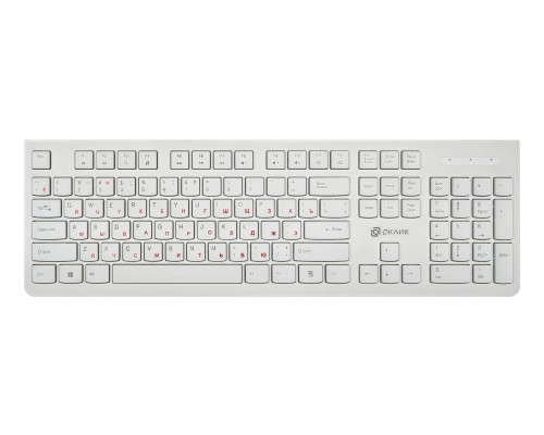 Клавиатура Oklick 505M, USB, слим, белый