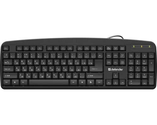 Клавиатура Defender Office HB-910 RU полноразмерная мембранная 104кн черный (45910)