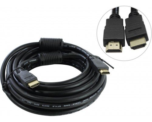 Кабель HDMI 5bites APC-014-075, v1.4, с позол. контактами, фер.кольца, 7.5м