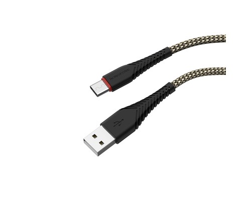 Кабель USB AM-microB 5Pin Borofone BX25, 2,4A, 1м, нейлоновая оплетка черный