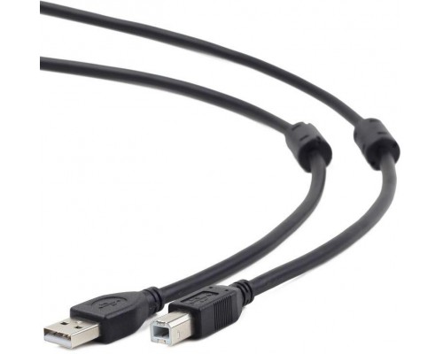 Кабель USB AM-BM Gembird CCF2-USB2-AMBM-10 USB2.0, зол конт, черный, фер.фильтр, 3.0м