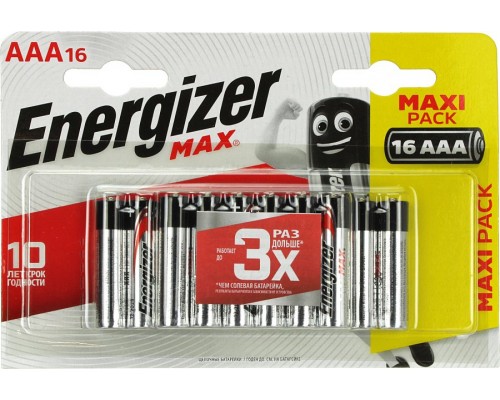 Элемент питания  AAA Energizer E91/LR6 BP16 Max (1шт)
