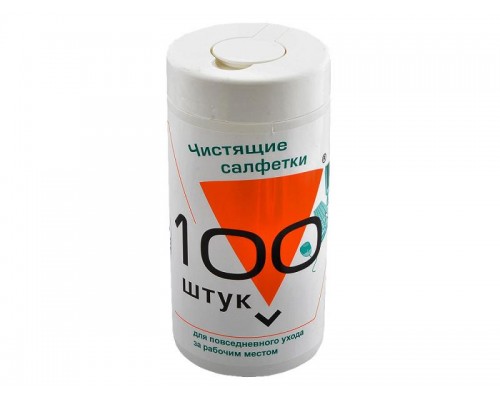 Салфетки чистящие Konoos KBU-100, с антибактериальным компонентом универсальные в тубе (100шт)