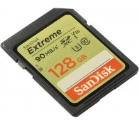 Карта памяти SD 128Gb Sandisk Extreme SDSDXVF-128G-GNCIN SDXC UHS-I U3 Class 10 запись/чтение - до 60/90 Мб/сек