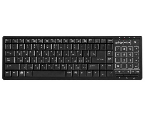 Клавиатура Defender TouchBoard MT-525 Nano Black, беспроводная, USB, сенсорная панель, черный (45525)