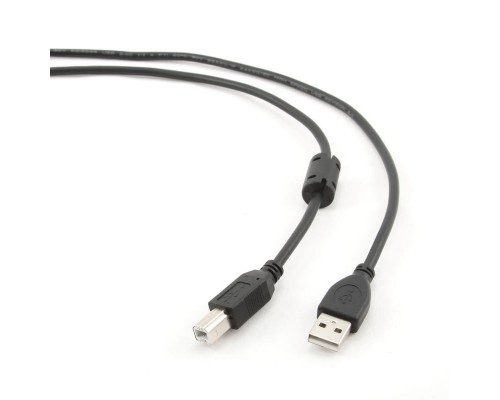 Кабель USB AM-BM Gembird CCF-USB2-AMBM-10 USB2.0, зол конт, черный, фер.фильтр, 3.0м