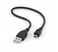 Кабель USB AM-miniB 5Pin Gembird CCP-USB2-AM5P-1 зол.конт., черный, 0.3м