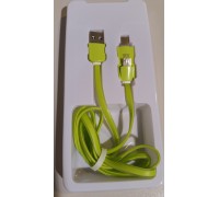 Кабель USB AM-Type-C, AM-microB ACD ACD-U914-CMG, универсальный с переходником, двусторонние разъемы, силиконовый кабель, 1м, зеленый