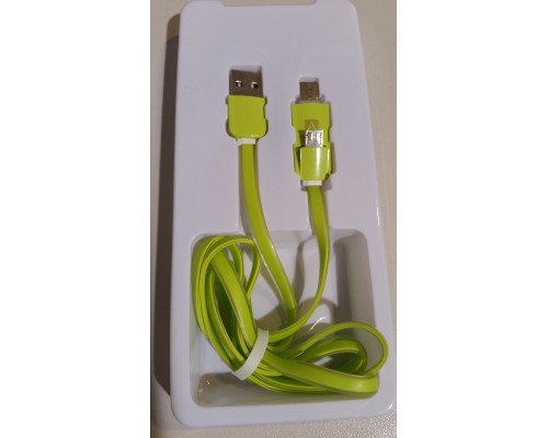 Кабель USB AM-Type-C, AM-microB ACD ACD-U914-CMG, универсальный с переходником, двусторонние разъемы, силиконовый кабель, 1м, зеленый