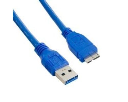 Кабель USB3.0 AM-microB 9Pin ATcom CCP-mUSB3-AMBM-0.8M зол конт, синий, 0.8м
