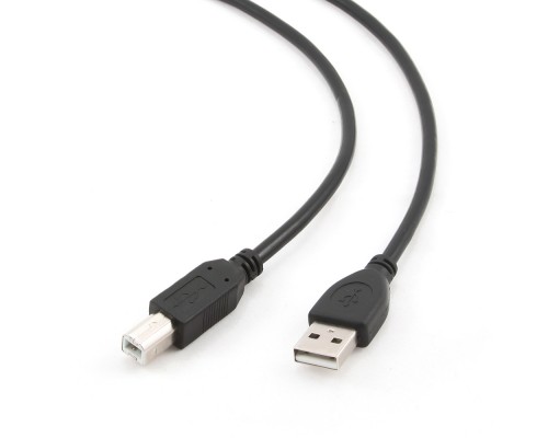 Кабель USB AM-BM, USB2.0, зол конт, черный, 1.8м