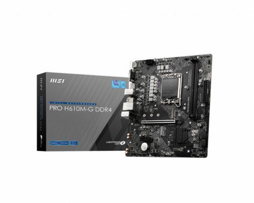Материнская плата MSI S1700 PRO H610M-G D4 2xDDR4 up 64Gb 1xM2 4xSATA 1xD-Sub 1xDP1.4 1xHDMI2.1 mATX RTL