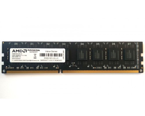 Модуль памяти DDR3 AMD 8Gb 1600MHz CL11 DIMM 1,35v R538G1601U2SL-UO oem