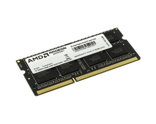 Модуль памяти DDR3 AMD 8Gb 1600MHz CL11 SO-DIMM 1,5v R5 Entertainment Series Black R538G1601S2S-U RTL