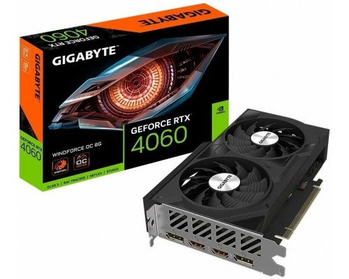 Видеокарта 8192Mb PCI-E Gigabyte GeForce RTX 4060 GV-N4060WF2OC-8GD PCI-E 4.0 GDDR6 128bit 1xHDMI 3xDP RTL