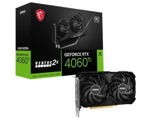 Видеокарта 16Gb PCI-E MSI GeForce RTX 4060Ti RTX 4060Ti VENTUS 2X BLACK 16G OC PCI-E 4.0 GDDR6 128bit 1xHDMI 3xDP RTL