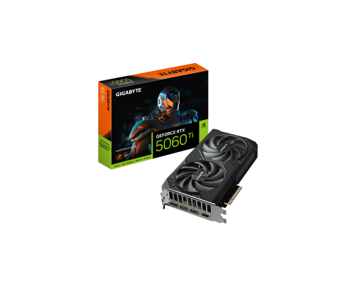 Видеокарта 8Gb PCI-E Gigabyte GeForce RTX 5060Ti GV-N506TWF2OC-8GD 1.0 PCI-E 5.0 GDDR7 128bit 1xHDMI 3xDP RTL