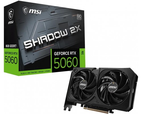 Видеокарта 8Gb PCI-E MSI GeForce RTX 5060 RTX5060 SHADOW 2X OC MAX 8GB PCI-E 5.0 GDDR7 128bit 1xHDMI 3xDP RTL