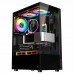 Корпус ALSEYE Spider-B Midi-Tower mATX fan case 5x120mm (установлено 5шт. с FRGB подсветкой), боковая и передняя стенка из закаленного стекла, 2хUSB2.0, 1хUSB3.0, Audio I/O, черный, без БП