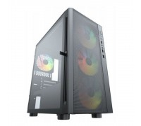 Корпус ACD Citadel 104 mATX, fan case 6x120mm: установлено 4x120mm ARGB, 1xUSB3.0, 2xUSB2.0,  закаленное стекло, черный (без БП)