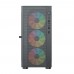 Корпус ACD Citadel 104 mATX, fan case 6x120mm: установлено 4x120mm ARGB, 1xUSB3.0, 2xUSB2.0,  закаленное стекло, черный (без БП)