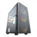 Корпус ACD Citadel 104 mATX, fan case 6x120mm: установлено 4x120mm ARGB, 1xUSB3.0, 2xUSB2.0,  закаленное стекло, черный (без БП)