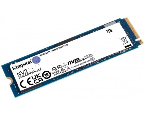 Накопитель SSD M.2 1000Gb PCI-E4.0x4 Kingston NV2 SNV2S/1000G 2280, NVMe, Write 2100MB/s, Read 3500MB/s, 320TBW
