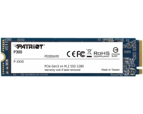 Накопитель SSD M.2 1000Gb PCI-E3.0x4 Patriot P300 P300P1TBM28 NVMe, Write 1650MB/s, Read 2100MB/s, 480TBW