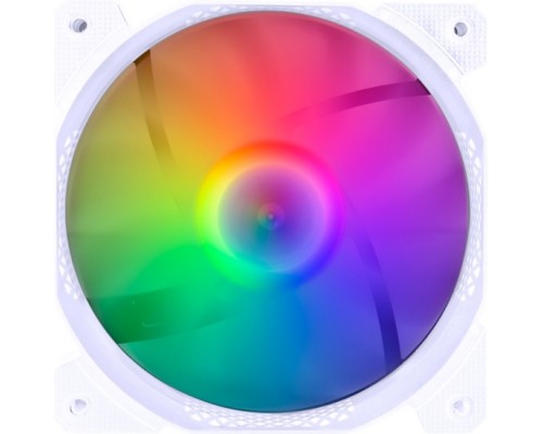 Вентилятор 120x120x25мм 1STPLAYER F1 White, 3pin, гидродинамический, 1100RPM, 41.9CFM, 23,2dBA, RGB LED подсветка