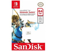 Карта памяти MicroSD 64Gb SanDisk Nintendo Switch SDSQXAT-064G-GNCZN, запись/чтение - до 60/100 Мб/сек