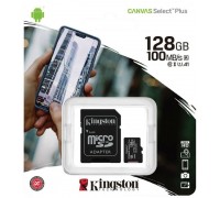 Карта памяти MicroSD 128Gb Kingston Canvas Select Plus SDCS2/128GBSP MicroSDXC UHS-I U1 A1, запись/чтение - до 10/100 Мб/сек