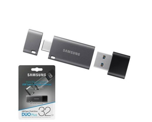 Флеш драйв Samsung 32Gb USB3.2 DUO Plus MUF-32DB/APC OTG USB Type-C/Type A, скорость чтение - до 300MB/s