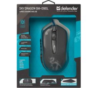 Мышь Defender Sky Dragon GM-090L игровая оптическая 800-3200dpi 6 кнопок переливающаяся подсветка USB черный + коврик в комплекте 220х180мм (52090)