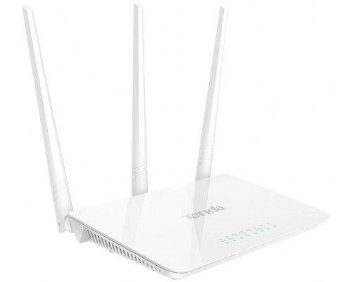 Маршрутизатор Wi-Fi Tenda F3 802.11n, до300Mбит/c, 3хLAN 100Мбит/с, 1хWAN 100Мбит/с, 5dBi 3 внешние антенны, повторитель, поддержка IPTV